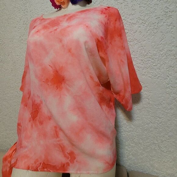 1002    SMALL AUM CUTURE  TOP BLOUSE  100% Silk - Picture 5 of 9